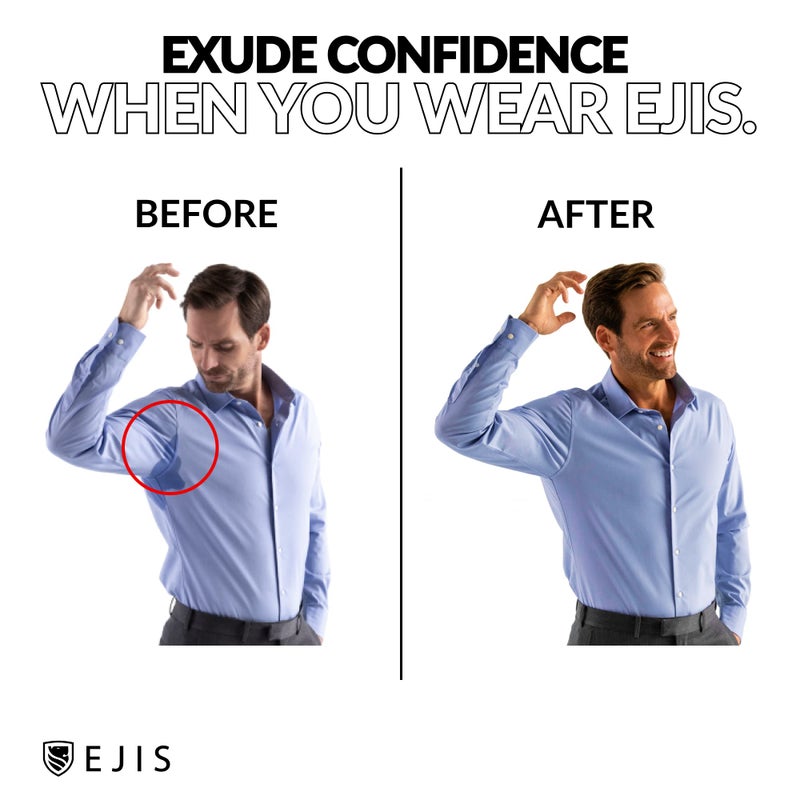 Ejis Sweatproof Undershirt for Men | Crew Neck Cotton | Classic Fit T Shirt with Sweat Pads | Odor Resistant | Blocks Sweat (X-Large, White) - Image 4